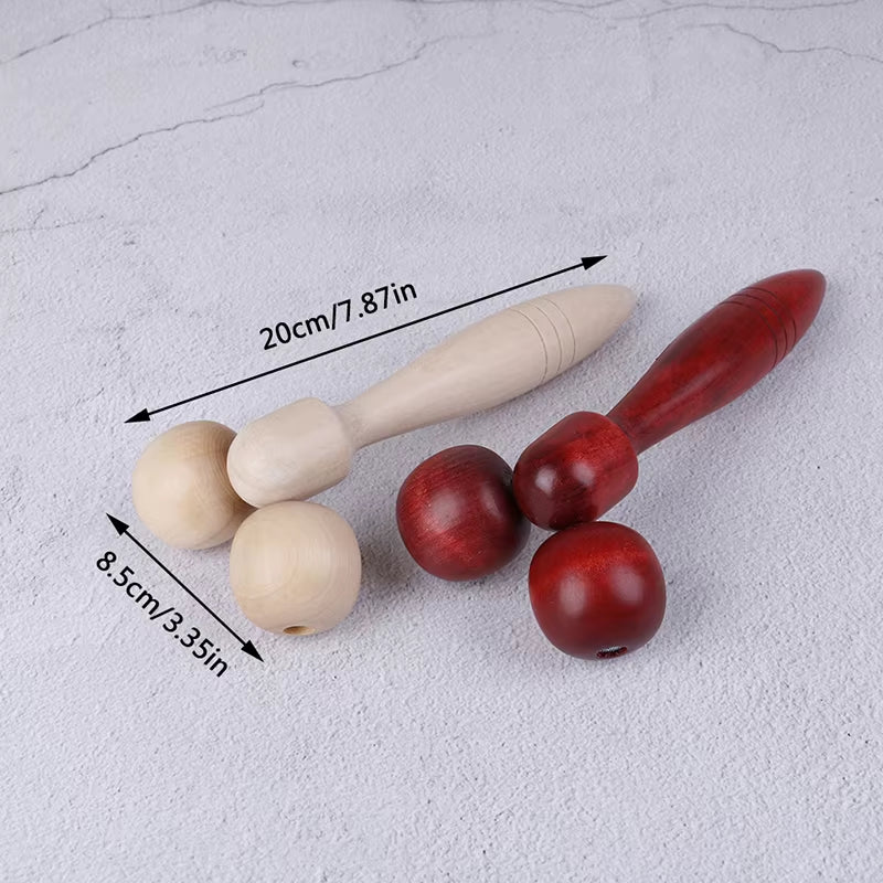 Wooden Eye Face Roller Health Care Massager Primary Wood Color Relaxing Neck Chin Slimming Face-Lift Massage Tool