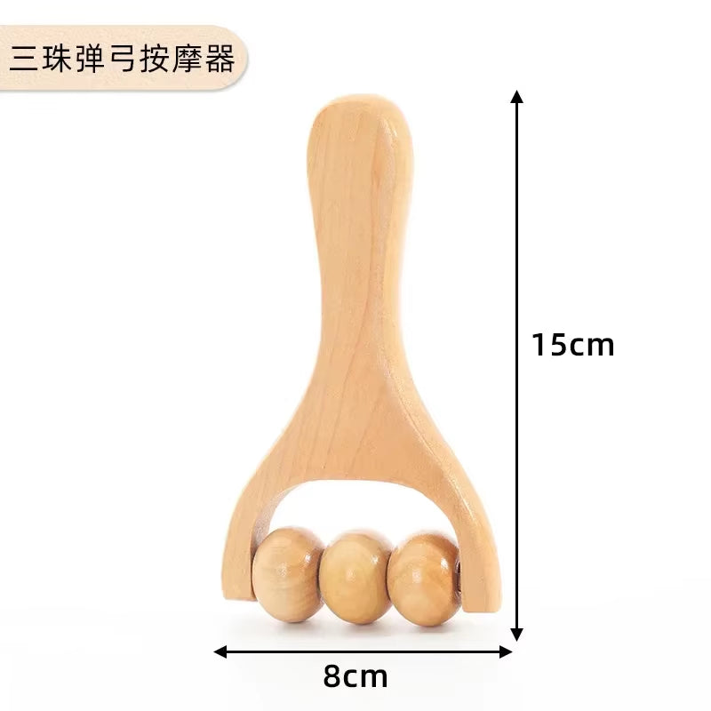 Wooden Massage Roller Therapy Body Massager Foot Face Shoulder Neck Hand Push Roller Massager Body Soothing Massage Tool