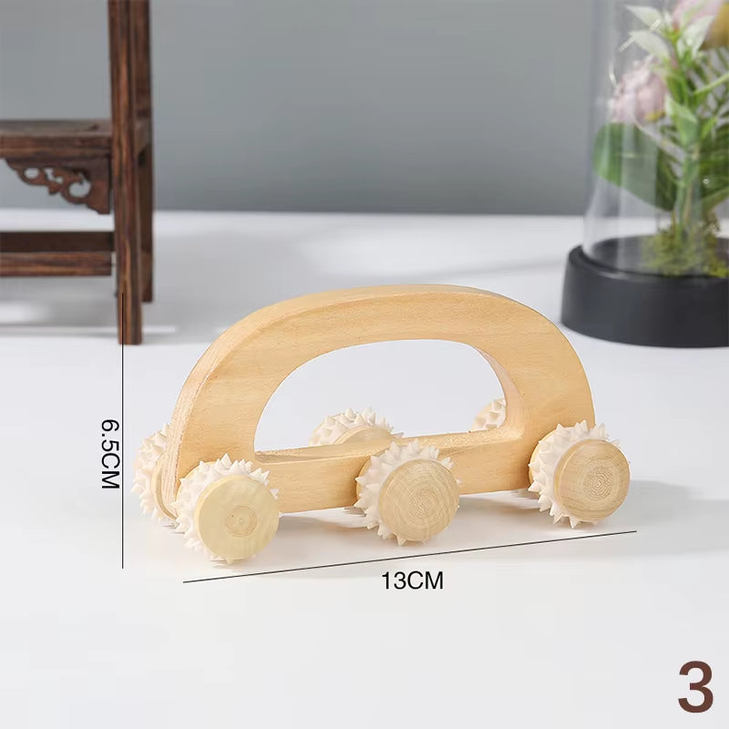 Wooden Massage Roller Therapy Body Massager Foot Face Shoulder Neck Hand Push Roller Massager Body Soothing Massage Tool