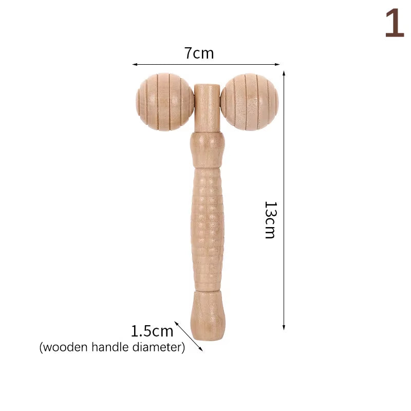 Wooden Massage Roller Therapy Body Massager Foot Face Shoulder Neck Hand Push Roller Massager Body Soothing Massage Tool