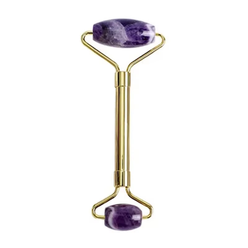 Natural Amethyst Jade Eye Mask Jade Roller Massager Gouache Scraper Set Cold Therapy Eye Mask Face Skin Care Massage Tools