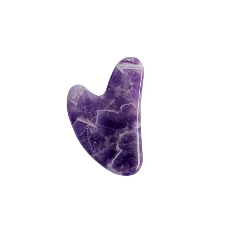 Natural Amethyst Jade Eye Mask Jade Roller Massager Gouache Scraper Set Cold Therapy Eye Mask Face Skin Care Massage Tools