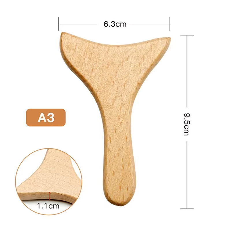 Face Massage Roller Wooden Facial Maderotherapy Lifting Wood Therapy Massage Kit Anti-Cellulite Facial Lifting Wrinkle Remover