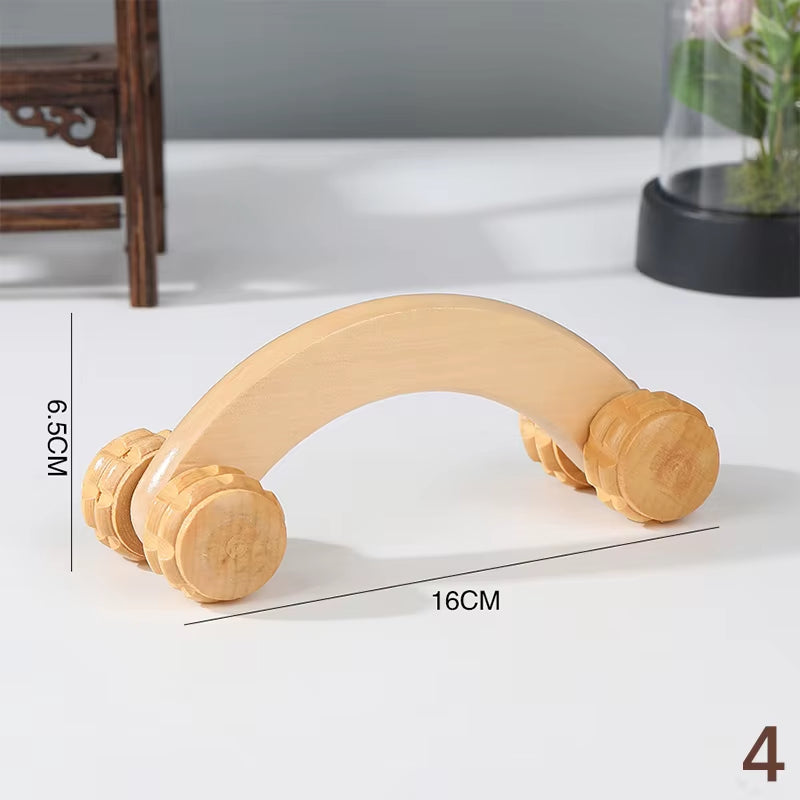 Wooden Massage Roller Therapy Body Massager Foot Face Shoulder Neck Hand Push Roller Massager Body Soothing Massage Tool