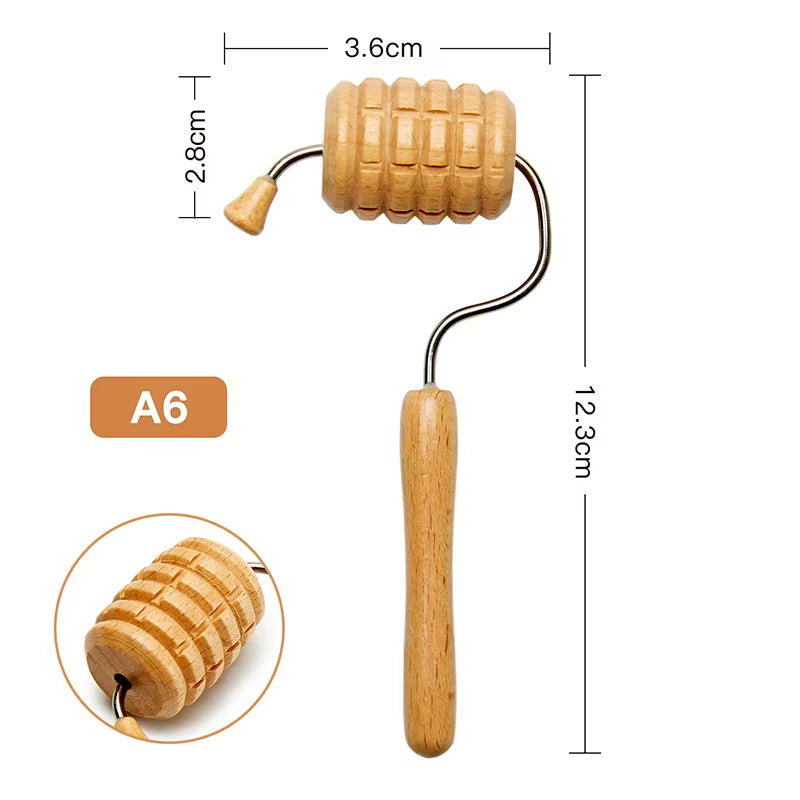 Face Massage Roller Wooden Facial Maderotherapy Lifting Wood Therapy Massage Kit Anti-Cellulite Facial Lifting Wrinkle Remover