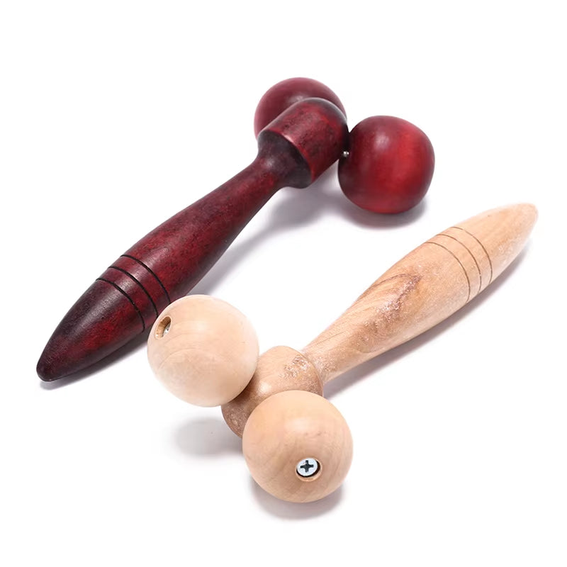 Wooden Eye Face Roller Health Care Massager Primary Wood Color Relaxing Neck Chin Slimming Face-Lift Massage Tool