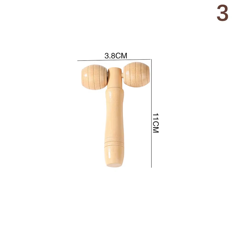 Wooden Massage Roller Therapy Body Massager Foot Face Shoulder Neck Hand Push Roller Massager Body Soothing Massage Tool