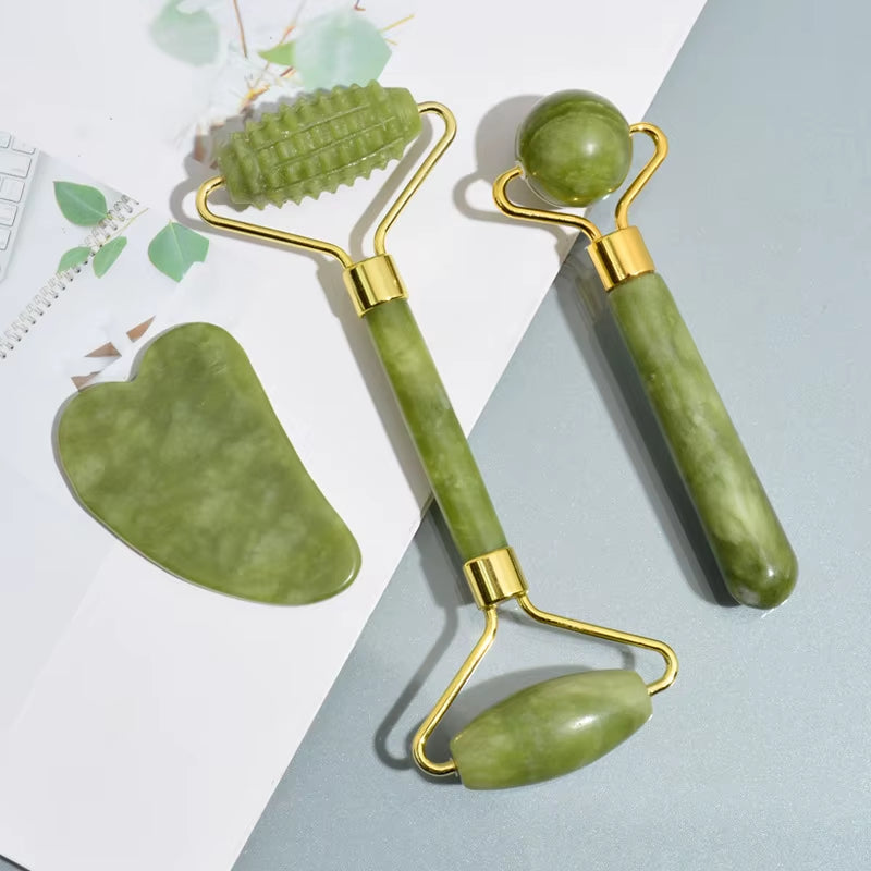 Natural Jade Face Massager Gua Sha Stone Face Guasha Masaje Facial Board Acupoint Eye Care SPA Massager Tool Massage Visage