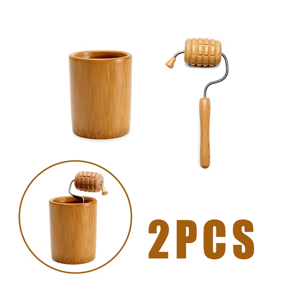 Face Massage Roller Wooden Facial Maderotherapy Lifting Wood Therapy Massage Kit Anti-Cellulite Facial Lifting Wrinkle Remover