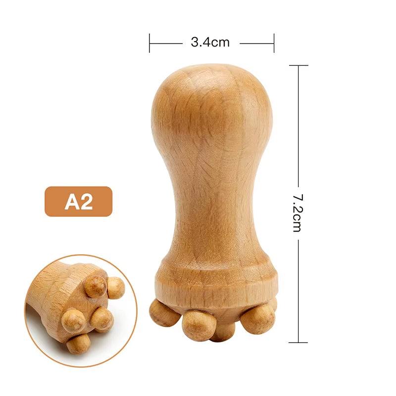 Face Massage Roller Wooden Facial Maderotherapy Lifting Wood Therapy Massage Kit Anti-Cellulite Facial Lifting Wrinkle Remover