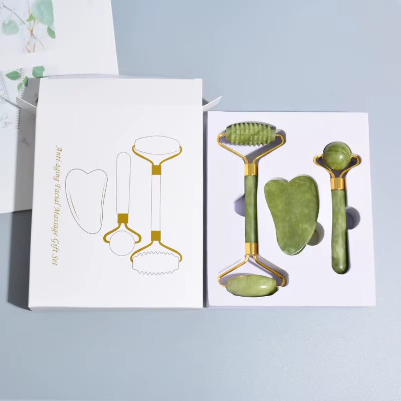 Natural Jade Face Massager Gua Sha Stone Face Guasha Masaje Facial Board Acupoint Eye Care SPA Massager Tool Massage Visage