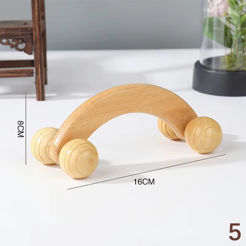 Wooden Massage Roller Therapy Body Massager Foot Face Shoulder Neck Hand Push Roller Massager Body Soothing Massage Tool