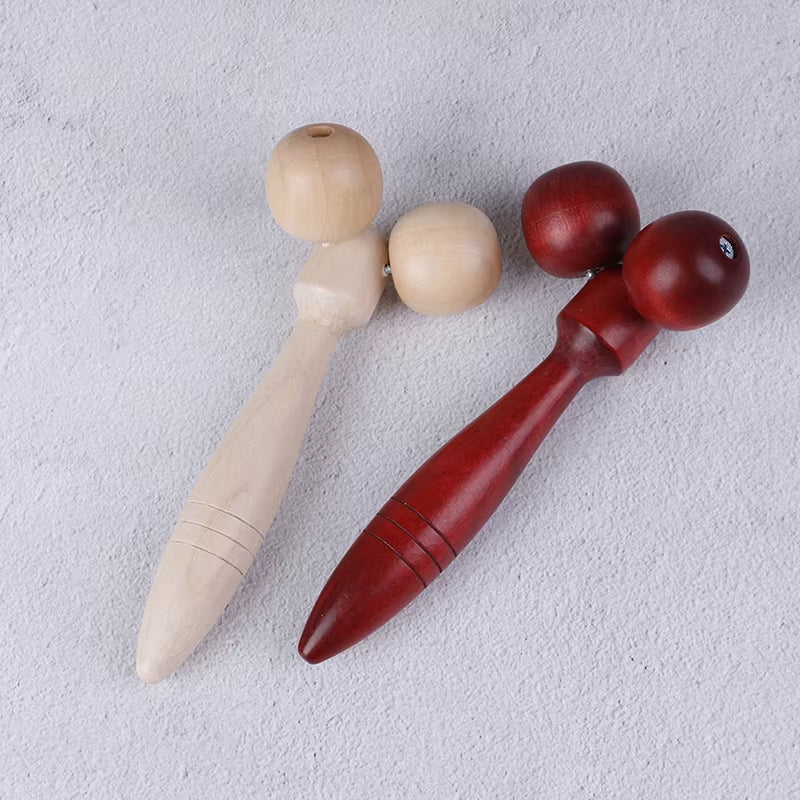 Wooden Eye Face Roller Health Care Massager Primary Wood Color Relaxing Neck Chin Slimming Face-Lift Massage Tool