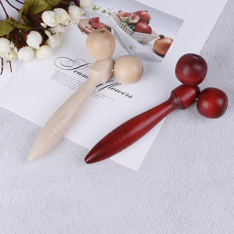 Wooden Eye Face Roller Health Care Massager Primary Wood Color Relaxing Neck Chin Slimming Face-Lift Massage Tool