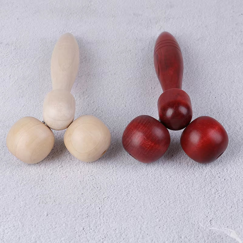 Wooden Eye Face Roller Health Care Massager Primary Wood Color Relaxing Neck Chin Slimming Face-Lift Massage Tool