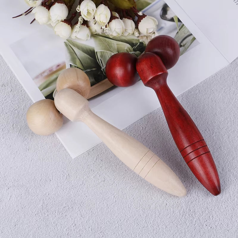 Wooden Eye Face Roller Health Care Massager Primary Wood Color Relaxing Neck Chin Slimming Face-Lift Massage Tool