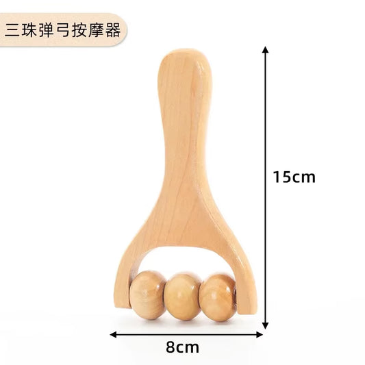 Wooden Massage Roller Therapy Body Massager Foot Face Shoulder Neck Hand Push Roller Massager Body Soothing Massage Tool