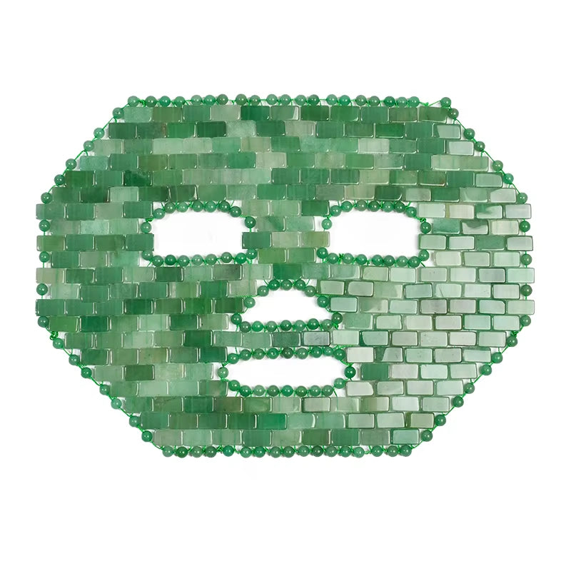 1Pcs 265*200 Mm Cool Compress Natural Rose Quartz Jade Full Face Mask Massager Stone Sleep Mask Face Massager