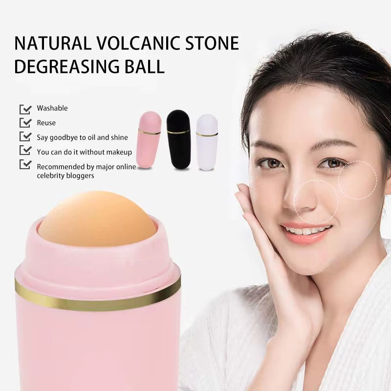 1Pcs Face Oil Absorbing Roller Skin Care Tool Volcanic Stone Oil Absorber Washable Facial Oil Removing Care Skin Makeup Tool